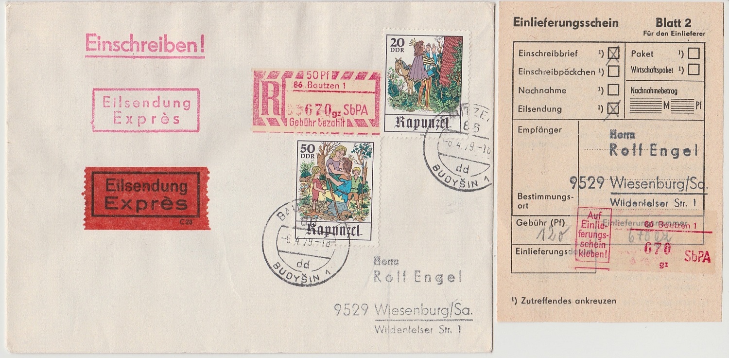 Brief vom 6.4.79 mit EM 86-1 gz C (1+) 
